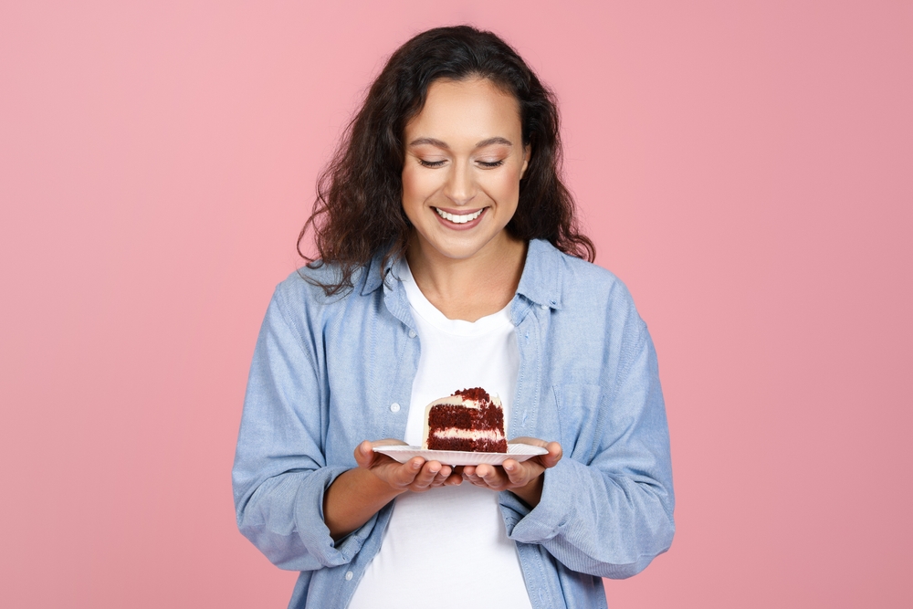 妊娠後期に甘いものをどの程度なら食べても良いか解説する画像